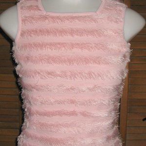 GIRL'S TOP - PINK FRINGED BY KNIT WORKS KIDS NWOT